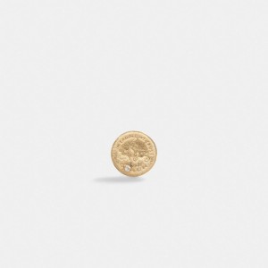 Coach 14 K Gold Coin Single Stud Earring Sieraden Dames Goud | HX2594718