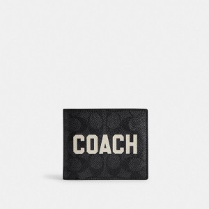 Coach 3 In 1 Wallet In Signature Canvas With Graphic Billfolds Heren Grijs Gekleurd | IF2305461