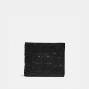 Coach 3 In 1 Wallet In Signature Leather Billfolds Heren Zwart | ST8253706