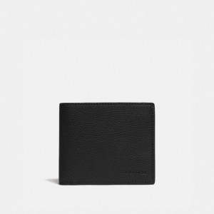 Coach 3 In 1 Wallet With Signature Canvas Detail Billfolds Heren Zwart Khaki | ON1763450