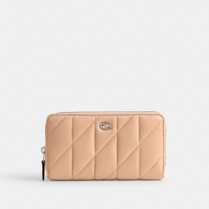Coach Accordion Zip Wallet With Pillow Quilting Grote Portefeuille Dames Zilver | JL3269081