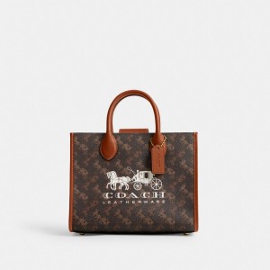 Coach Ace Tote 26 With Horse And Carriage Print Tote Tassen Dames Gekleurd | PK3175082