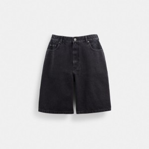 Coach Black Denim Shorts In Organic Cotton Broek Heren Zwart Blauw | WK6501294