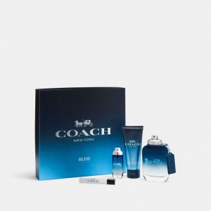 Coach Blue Eau De Toilette 3 Piece Gift Set Fragrance Heren Gekleurd | QD4267531