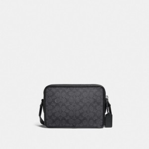 Coach Charter Crossbody Bag 24 In Signature Canvas Crossbodytassen Dames Zwart Koper Grijs | NP90231