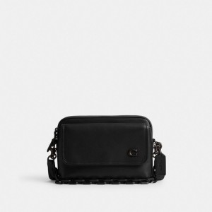 Coach Charter Flap Crossbody 24 Crossbodytassen Heren Zwart | EL4219370