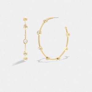Coach Classic Pearl Large Hoop Earrings Sieraden Dames Goud | SG4695210