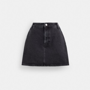 Coach Denim Skirt In Organic Cotton Broek Dames Zwart | DM2716958