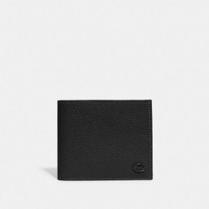Coach Double Billfold Wallet Billfolds Heren Zwart | RJ7540689