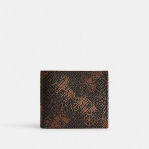 Coach Double Billfold Wallet With Large Horse And Carriage Print Billfolds Heren Gekleurd | AI340821