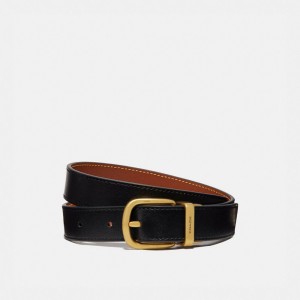 Coach Harness Buckle Reversible Belt, 25 Mm Riemen Dames Zwart | QS3912786