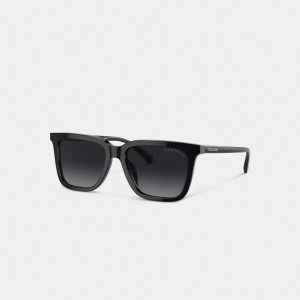 Coach Retro Square Sunglasses Zonnebril Heren Zwart | TG1346052