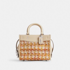Coach Rogue Bag 25 In Tweed Boekentas Dames Zilver Gekleurd | MQ2759481