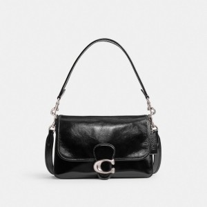 Coach Soft Tabby Shoulder Bag Schoudertassen Dames Zilver Zwart | EX0543269