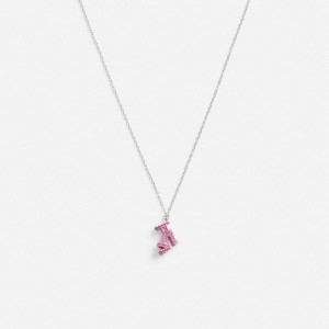 Coach Stiletto Pendant Necklace Sieraden Dames Zilver Roze | WM9651423