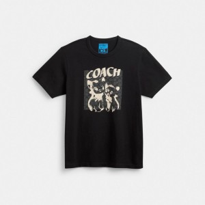 Coach The Lil Nas X Drop Signature Cats T Shirt Topjes Dames Zwart | MR0427381