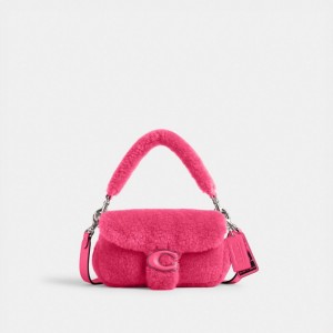 Coach The Lil Nas X Drop Tabby Shoulder Bag 18 In Shearling Schoudertassen Dames Zilver Lichtfuchsie