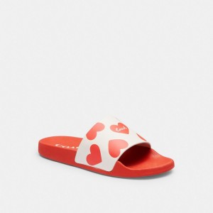 Coach Udele Sport Slide With Valentine's Print Sandalen Dames Rood | YW8061259